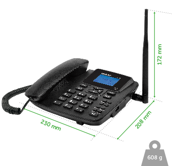 CFA 4212 - Dimensões e peso telefone