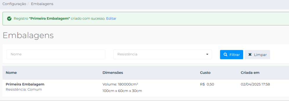 criando embalagem